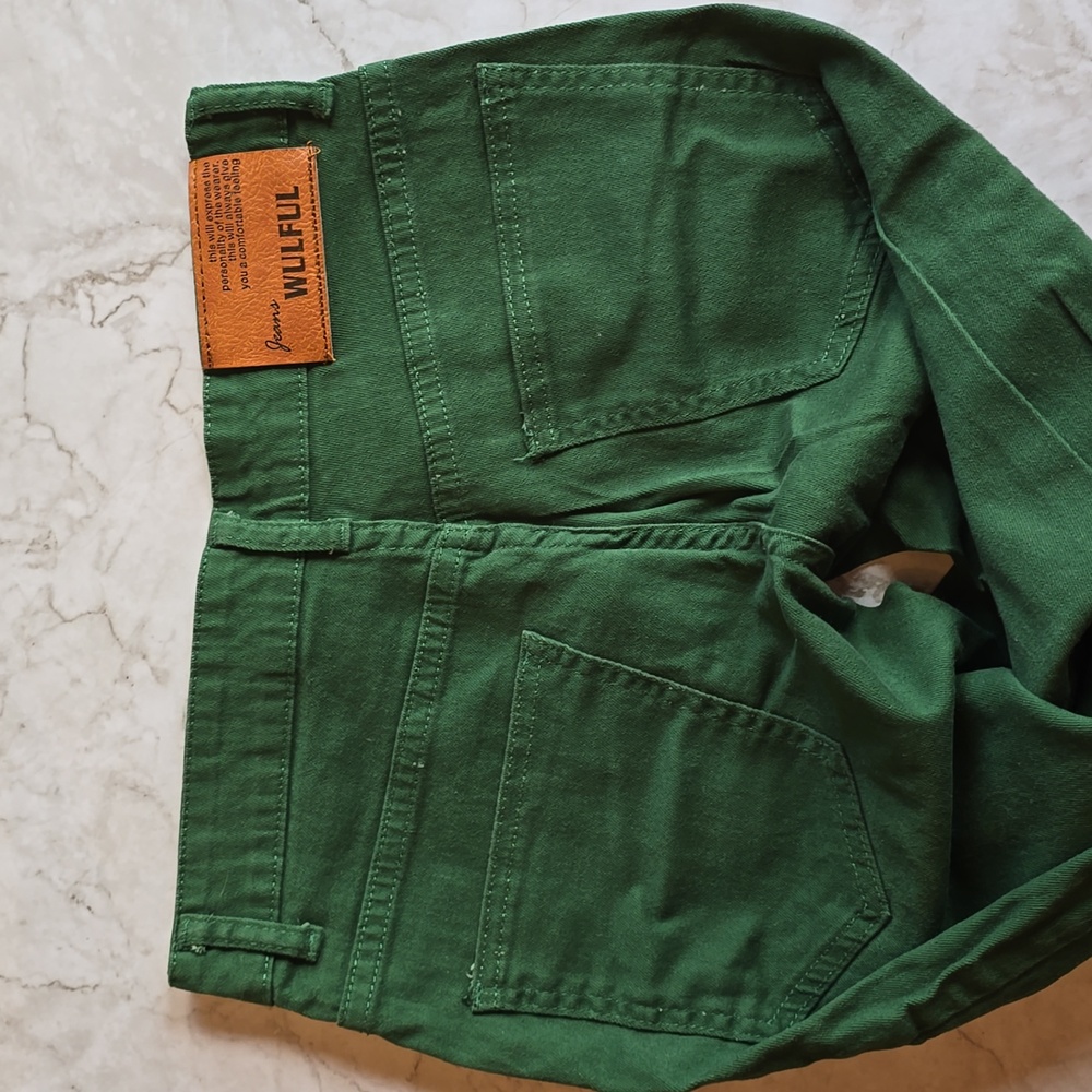 Men's green jeans skinny fit size 28 - Picture 2 of 4